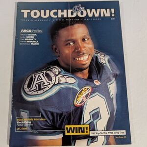 Touchdown Toronto Argonauts Official Magazine 1998 Season